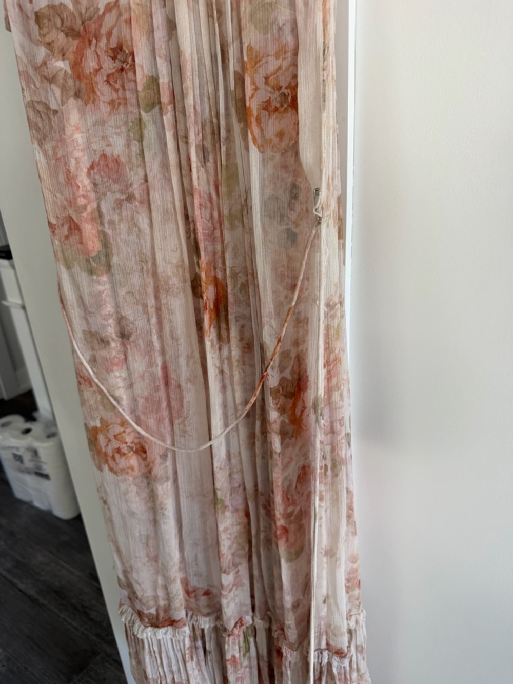 Zimmermann Blush Pink Floral Pleated Maxi Dress - Picture 7 of 7